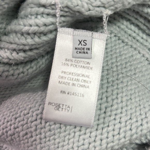 Rosetta Getty Cotton Blend Sky Blue High Low Sweater XS/S NWT - Picture 13 of 14